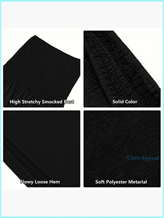 Off Shoulder Strapless Tube Top Midi Dress Floral Beach Coverup - Picture 6 of 7